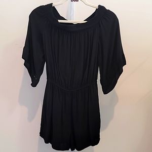 Black Off-Shoulder Romper | Small